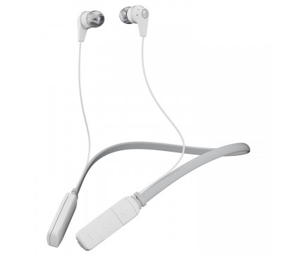 Skullcandy S2IKW-J573 Ink'd Bluetooth Wireless Earbuds with Mic, White/Grey
