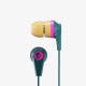 Skullcandy S2IKW-J594 Ink'd Bluetooth Wireless Earbuds with Mic, Pink/Pink/Pine