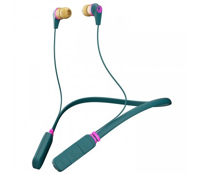 Skullcandy S2IKW-J594 Ink'd Bluetooth Wireless Earbuds with Mic, Pink/Pink/Pine