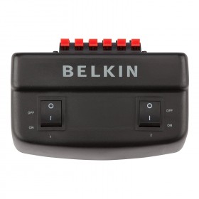 Belkin F3Y141BF 2 Way 1 Pair/2 Pair Nickel Plated Audio Speaker Switch Box 0071 - Black