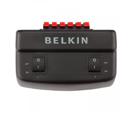 Belkin F3Y141BF 2 Way 1 Pair/2 Pair Nickel Plated Audio Speaker Switch Box 0071 - Black