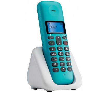 MOTOROLA T312 CORDLESS PHONE DUAL HANDSET, Turquoise