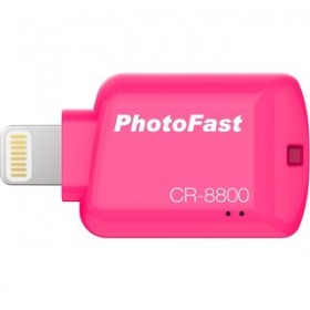 فوتو فاست (CR8800R) قارئ كارت مايكرو إس دى لأجهزة أى فون و أى باد و ذو لون أحمر