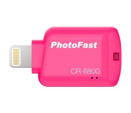 فوتو فاست (CR8800R) قارئ كارت مايكرو إس دى لأجهزة أى فون و أى باد و ذو لون أحمر