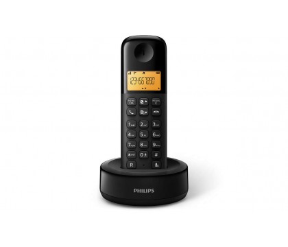 Philips D1301B/90 CORDLESS PHONE 1.6 inch DISPLAY/ AMBER BACKLIGHT, BLACK