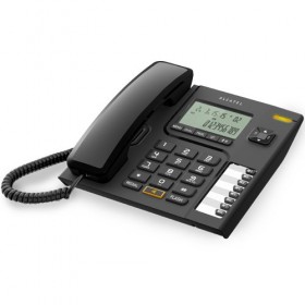 ألكاتيل (T76) هاتف منزلى بالسلك مزود بخاصية إظهار رقم المتصل, ذو لون أسود