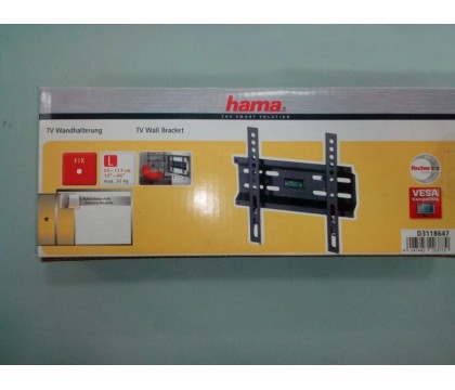 Hama 00118647 Fixed TV Wall Mount for (10 inch to 46 inch), 1 star, Large, 25-117 cm, VESA 200x200