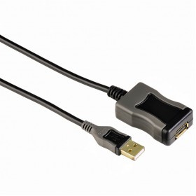 HAMA 00078482 ACTIVE USB 2.0 EXTENSION CABLE, SHIELD, BLACK, 5M