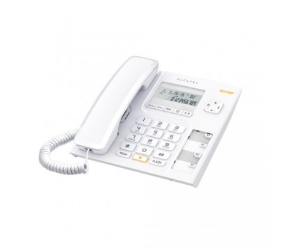 ألكاتيل (T56) هاتف منزلى بالسلك مزود بخاصية إظهار رقم المتصل, ذو لون أبيض
