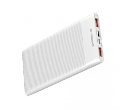 RIVERSONG PB02 RAY10 POWER BANK 10000MAH TYPE C-MICRO, WHITE