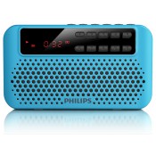 Philips Portable speaker AEM120BLU FM, Digital tuning 10 one touch presets USB Direct, Micro SD Rechargeable battery