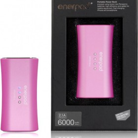 ENERPAD POWER BANK SV-6000 PINK & Furnished and decorated with Swarovski Zirconia