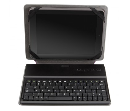 PointMobl 7-8 Inch Slimline Universal Keyboard Case (Gray/Pink)