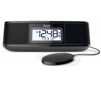 iLuv TimeShaker Micro (TSMICROUL) Bluetooth® FM Stereo Clock Radio with USB Charging and Pillow Shaker