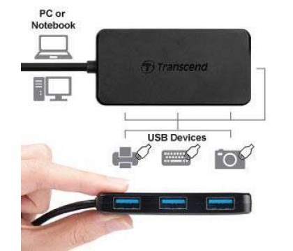 ترانسيند (TS-HUB2K) مشترك يو إس بى يحتوى على عدد 4 منافذ USB 3.0 ذو تصميم مضغوط للغاية