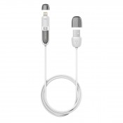 PURO FPCMICROAPLTWHI USB cable - USB cables (USB A, Micro-USB B/Lightning, Male/Male) White