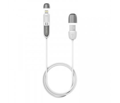 PURO FPCMICROAPLTWHI USB cable - USB cables (USB A, Micro-USB B/Lightning, Male/Male) White