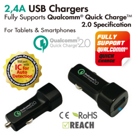 Vanson CAS-17USBI Intelligent USB Car Charger 2,4A for Tablet & Smartphone *Quick charger 2.0