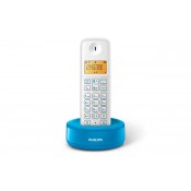 Philips D1301WA/63 CORDLESS PHONE 1.6 inch DISPLAY/ AMBER BACKLIGHT, Blue, White