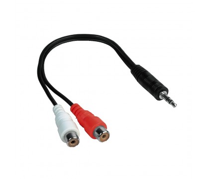 Hama 00042190 Adapter Cable, 3.5 mm Stereo Jack Plug - 2 RCA Sockets, 0.15 m