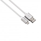 Hama 00080515 Color Line Charging/Sync Cable, micro USB, aluminium, 1 m, White