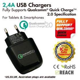 Vanson SP-17USBI Intelligent USB Home Charger 2,4A for Tablet & Smartphone *Quick Charger 2.0