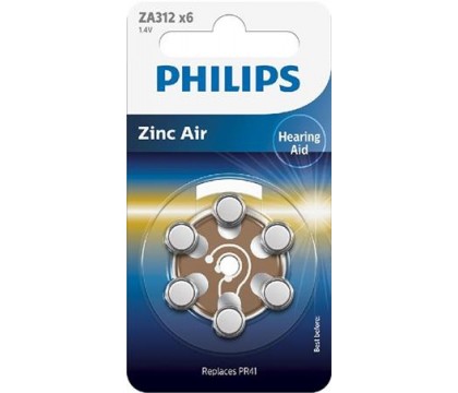 Philips ZA312B6A/10 Minicells Battery ZA312B6A Zinc-air
