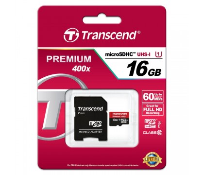 TRANSCEND TS16GUSDU1 MICRO SD CARD 16G C10 X400