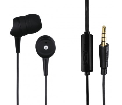 HAMA 00137435 BASIC IN-EAR HEADSET/MIC, BLACK