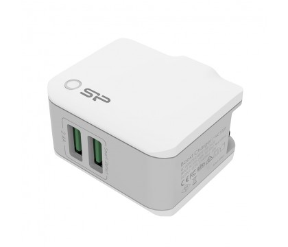 SILICON POWER SP2A4ASYWC102PUW Home Charger 2.4A Dual USB, White 