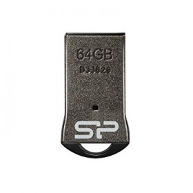 SILICON POWER SP064GBUF2T01V1K FLASH DRIVE TOUCH T01 64GB, METAL BLACK