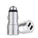 GOLF GF-C06 MOBILE CAR CHARGER DUAL USB, SILVER