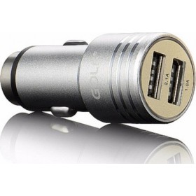 GOLF GF-C06 MOBILE CAR CHARGER DUAL USB, SILVER