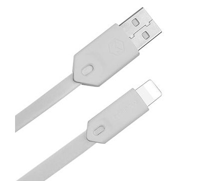 Mcdodo CA-0313 TPE Flat USB Data Cable Lightning Charger Cable for iPhone, WHITE