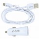 Iconz ICCR224W Micro USB Car Charging Kit, White