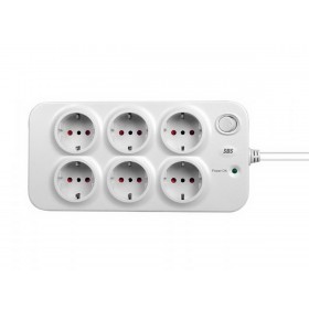 SBS Surge Protector ”BASIC” 6 outlet 7.5A WHITE SP3320S