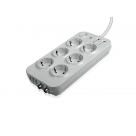SBS Surge Protector ”PREMIUM” 6 outlet,TV protection 15A White SP3372S