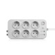 SBS Surge Protector ”PREMIUM” 6 outlet,TV protection 15A White SP3372S