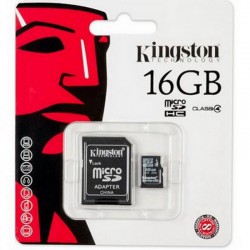  كارت ميمورى كينجستون (Kingston MICRO SD16GB (SDHC) CLASS 4 CARD+ADAPTER SDC4/16GB)