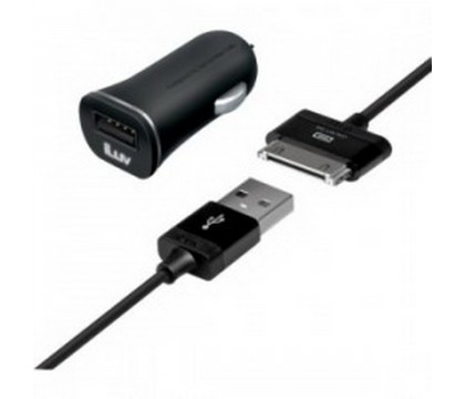 JWIN IAD575BLK USB CAR CHARGER+CHARGE/SYNC CABLE FOR GALAXY TAB