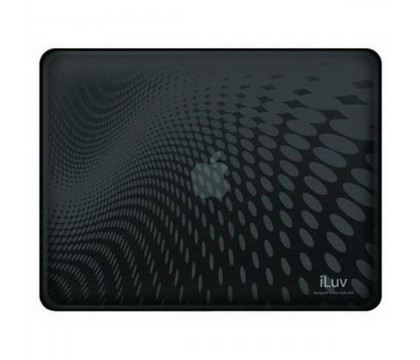 iLuv iCC802BLK Flexi-Clear(TPU) Dot Wave Pattern Case with Folding Plastic Stand for Apple iPad 1st Gen- Black