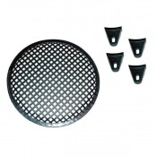 راديو شاك غطاء سماعات 18 بوصة(RADIOSHACK GR-18 18 INCH BLACK METAL SPEAKER GRILL WITH CLAMPS AND SCREWS )