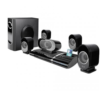 أى لوف مسرح منزلى مزود بقاعدة للأى بود(ILuv i1277 5.1-Channel Slim Desktop DVD&IPOD Player with Speaker System)