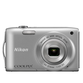 نيكون (COOLPIX S3200 SILVER 16MP 6X LI KIT+4GB) كاميرا رقمية 