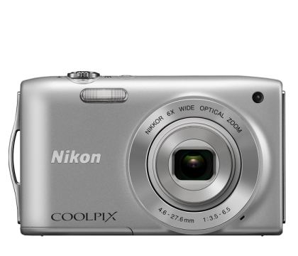 نيكون (COOLPIX S3200 SILVER 16MP 6X LI KIT+4GB) كاميرا رقمية 