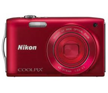 نيكون (COOLPIX S3200 RED 16MP 6X LI KIT + 4GB) كاميرا رقمية