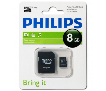PHILIPS FM08MA35B/97 MICRO SD WITH ADAPTER 8GB