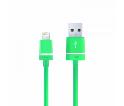 iLuv PREMIUM LIGHTNING 3FT SYNC/CHRG CABLE GRN
