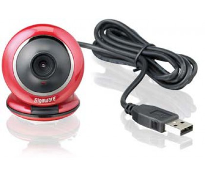 Gigaware (Red) 1.3MP Webcam with Mic