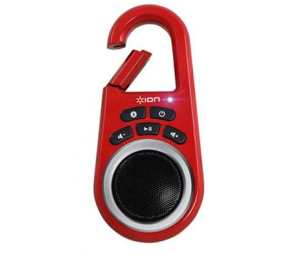 ION ISP29R Clipster Portable Bluetooth Speaker with Built-in Clip Red